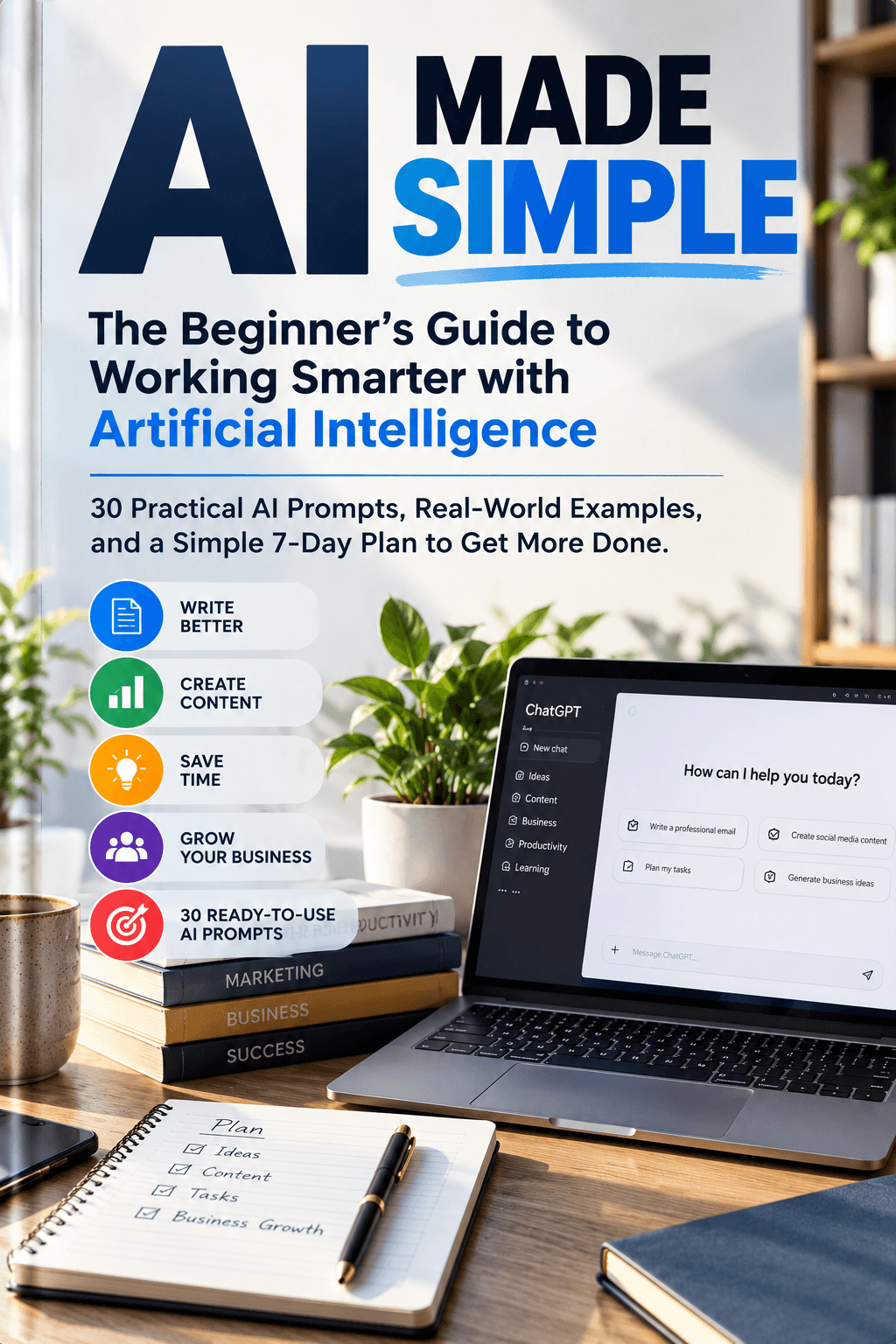 AI Made Simple: The Beginner's Guide to Working Smarter with Artificial Intelligence